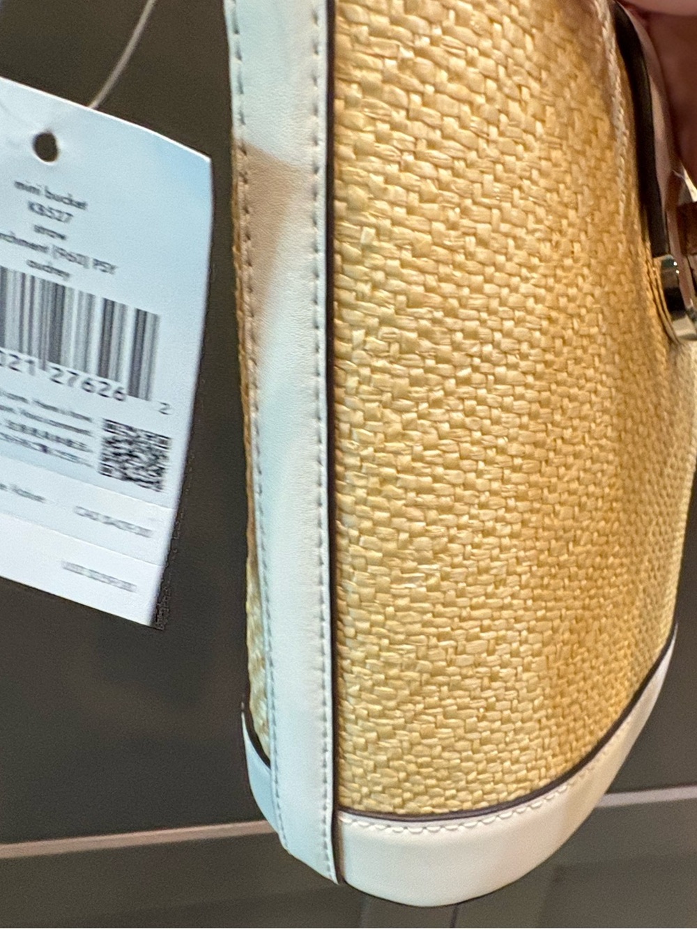 Kate Spade Audrey Mini Bucket Straw Crossbody Bag - Picture 5 of 16